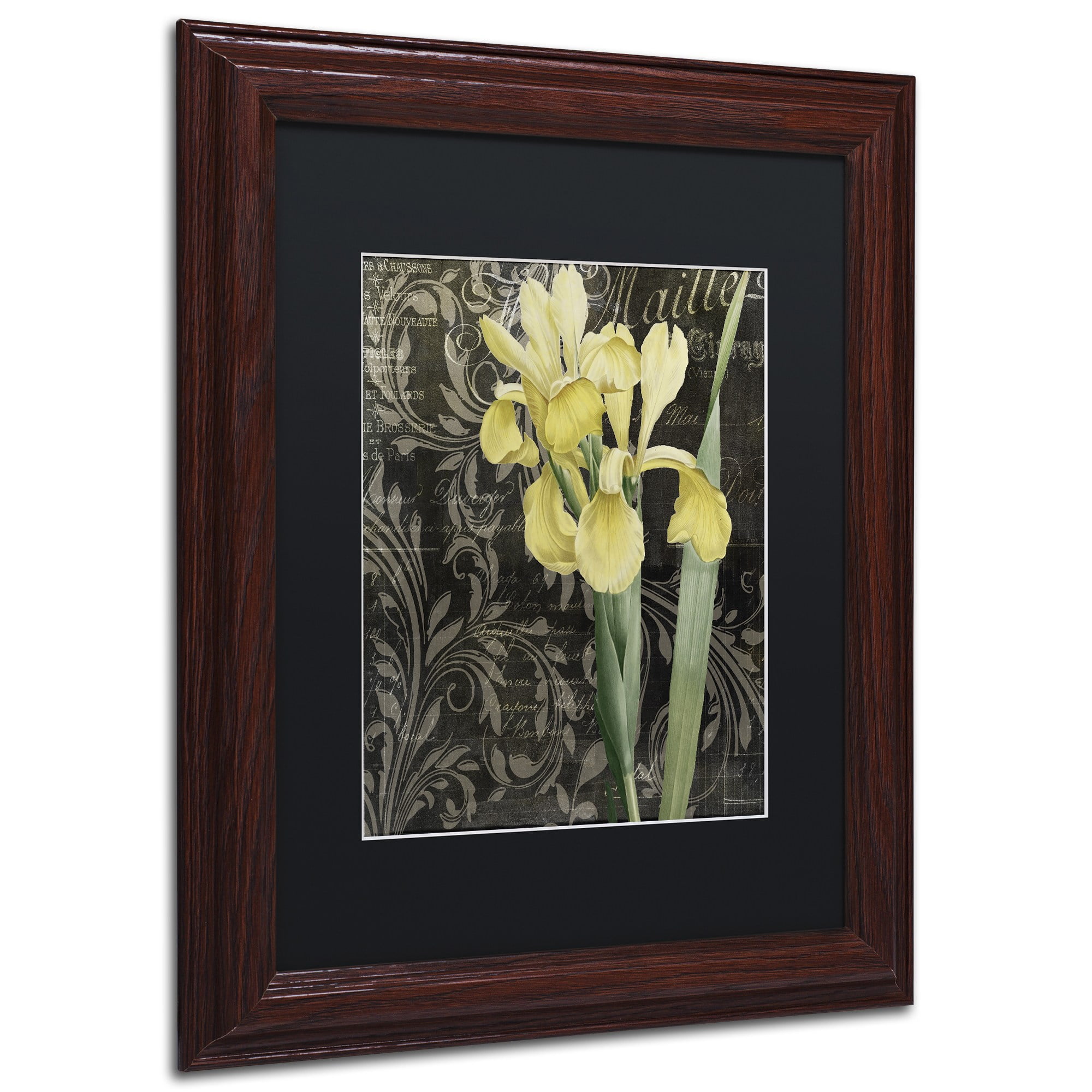 Trademark Fine Art "Ode to Yellow Flowers" Canvas Art by Color Bakery, Black Matte, Wood Frame