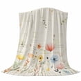 thumbnail image 6 of Watercolor Wildflowers Blanket Soft Cozy Warm Throw Blanket for Couch, Plush Fuzzy Flannel Fleece Blankets for Sofa, Farmhouse Country Botanical Flowers Bed Blankets Gifts for Men, 40"x60", 6 of 9