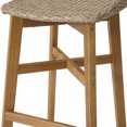 thumbnail image 3 of GDF Studio Beeson Outdoor Wicker and Acacia Wood 30 Inch Barstools, Set of 4, Light Multibrown and Teak, 3 of 11