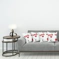 thumbnail image 3 of Ambesonne Animal Throw Pillow Cover 4 Pack, Funny Dog with Hearts, 24", Red White, 3 of 5