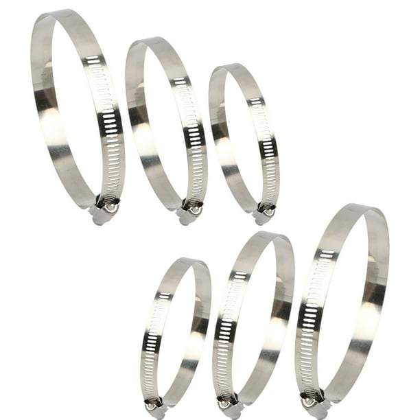 Paquete de 6 Abrazaderas de Manguera Ajustables Abrazaderas de Manguera de Acero Inoxidable Clips Abrazaderas de Manguera de 91-165 mm Surtido de 3 Tamaños Abrazadera de Manguera para