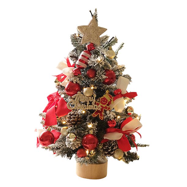 Mini de Navidad artificial, mesa, escritorio, decoración, regalo para familiares y amigos, hecho de PVC y tela, de Navidad pequeño y , 60 cm flocado Macarena Árbol nevado