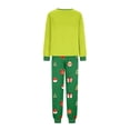 thumbnail image 6 of Matching Family Christmas Pajamas, Green Print Long Sleeve Tops with Pants, Holiday Sleepwear for Women Men and Family, 6 of 6