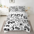 thumbnail image 2 of jejeloiu Teens Gamepad Twin Bedding Sets 7-Piece,Modern Gamer Bedding Comforter Set,Sketch Video Game Sheet Sets For Boys Kids,Ultra Soft Home Decor Reversible, 2 of 8