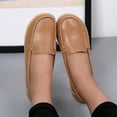 thumbnail image 5 of KaLI_store Non Slip Shoes for Women Women's Comfortable Shoes Loafer Casual Leather Natural Driving Fashion Flats Breathable Nurse Walking Ladies Slip On Shoes,Brown, 5 of 5