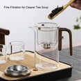 thumbnail image 3 of Tetera De Vidrio, De Madera, Fácil De Limpiar, Tapa Segura, Tetera De 800ml Para Oficina, 3 of 7