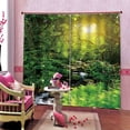thumbnail image 4 of Cortina de ventana Ounissouiy 2 piezas poliéster impermeable diseño de selva tropical L, 4 of 6