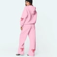 thumbnail image 6 of Bow Sweatpants Set for Women Bow Hoodie and Sweatpants Set for Women Womens Sweatsuits 2 Piece Set Comfort Bow Hoodie Wide Leg Sweatpants Set Athleisure Sweatset Cute Matching Sweat Sets, Pink-XL, 6 of 6
