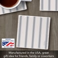 thumbnail image 5 of Absorbent Stone Tumbled Tile Coasters, Beach Ticking Stripe, Set of 4, 5 of 7