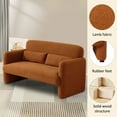 thumbnail image 2 of Brown Sherpa Teddy Fabric Loveseat Sofa, Ergonomic Design, Comfortable Seating, Durable Wood Frame, 2 of 6
