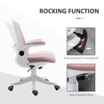 thumbnail image 4 of 360° Swivel Office Chair Task Chair, Breathable Fabric Computer Chair with Flip-up Arms and Adjustable Height, Pink, 4 of 7