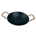 thumbnail image 3 of Lipstore Cooking Wok Hot Pot Kitchen Tool Easy to Clean Metal Cooking Pan Paella Pan for Outdoor Kitchen Restaurant Household Camping 40cm with handle, 3 of 8