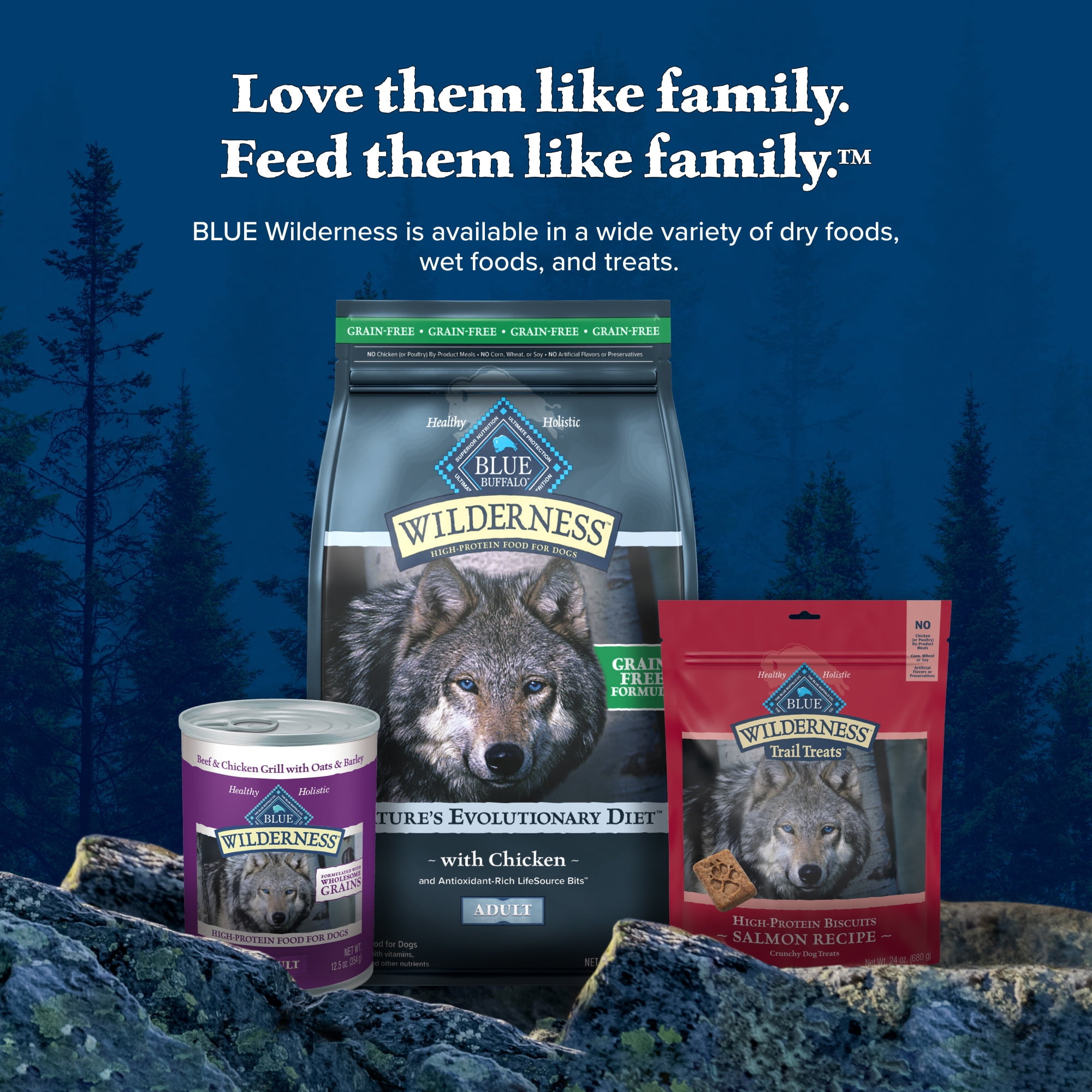 Blue Buffalo Wilderness Adult High-Protein Natural Dry Dog Food, Chicken Recipe 13-lb. Bag