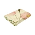 thumbnail image 2 of Pink Vintage Flowers Blanket, Fluffy Soft Cozy Blanket Flannel Plush Microfiber Couch Throw, Bedding, 80"x60", 2 of 7