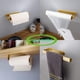 thumbnail image 4 of Juego de 2 toalleros autoadhesivos para baño y cocina-con ganchos-Toallero de pared autoadhesivo (dorado) | JUNJUN, 4 of 5
