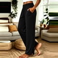 thumbnail image 3 of Guluxicc Womens Lounge Pants with Pockets Elastic Waist Long Straight Leg Trousers for Everyday Wear Summer Casual Outfits, 3 of 5