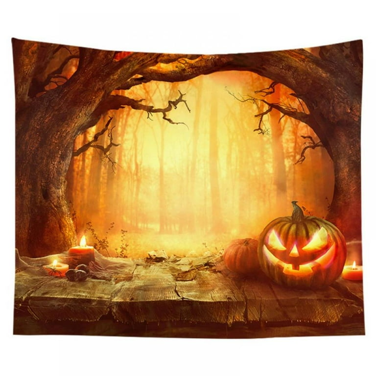 Halloween Tapestry Wall Hanging Creepy Woods Wall Decor Wall