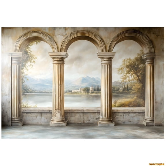 Vintage Pillar Nature Landscape Backdrop Wedding Bridal Portrait Holiday Party Photography Background r Photo Studio