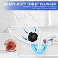 thumbnail image 7 of 2 in 1 Toilet Brush and Plunger Set - Toilet Brush with Solid Handle, Stand and Holder for Deeply Cleaning in Bathrooms - Plastic Toilet Brush and Holder Set in White, 7 of 7