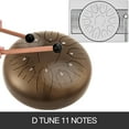 thumbnail image 4 of VEVOR Steel Tongue Drum 11 Notes 10 Inches Dia Lotus type Tongue Drum Golden Handpan Drum Notes Percussion Instrument Steel Drums Instruments with Bag, Music Book, Mallets,Mallet Bracket, 4 of 9