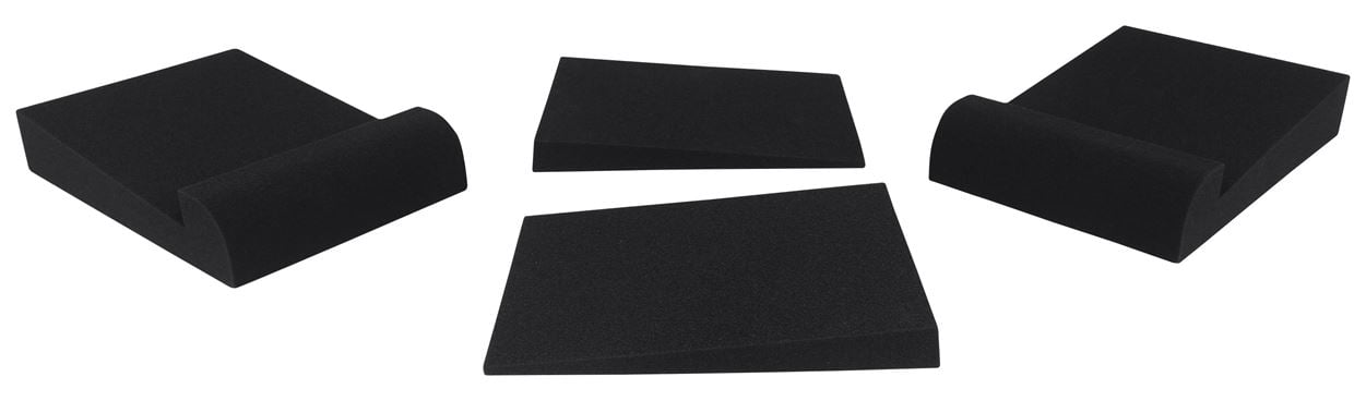 Rockville APM5B Bundle: 5.25 Inch 250W Powered USB Studio Monitor Speakers Pair, RRS190S Isolation Pads, Black, 2-items