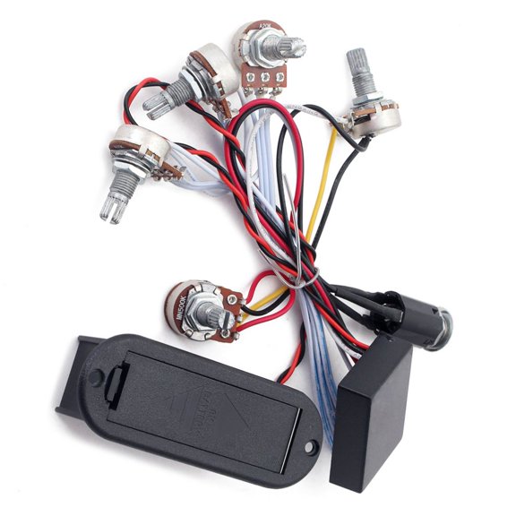 Yuarrent Sistema de control de tono de graves con ecualizador de preamplificador activo para pastilla Accesorios para instrumentos musicales