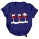 thumbnail image 2 of Gibobby Camisa navideña mujer Navidad Copa de de nieve Impresión O Cuello Manga corta Camiseta suelta Blusa Tops(Azul,G), 2 of 4