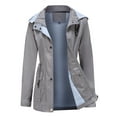 thumbnail image 6 of Niaviben Windbreaker for Women Womens Windbreaker Jacket with Hood Warm Jackets for Women Womens Jackets Women's Jacket Womens Trench Coat Womens Winter Jacket Gray S, 6 of 7