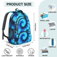 thumbnail image 5 of Blue and Black Tie Dye Pattern Backpack for School, Cute School Bag with Adjustable Shoulder Straps and Padded Back, 16.9"x12.6"x5.9", 5 of 5