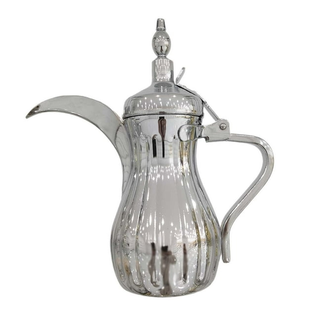 GROWTH TANK Cafetière Arabe en Acier Inoxydable Robuste avec Poignée pour Cuisinière à Induction Argentée 700 ml