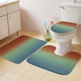 thumbnail image 2 of Burnt Orange Teal Ombre Bath Mat 3 Piece Bathroom Rug Set, Modern Abstract Art Aesthetics Non Slip Bath Rug Contour Mat and Toilet Lid Cover, Absorbent Shower Mats Soft Bath Rugs and Mats Sets, 2 of 8