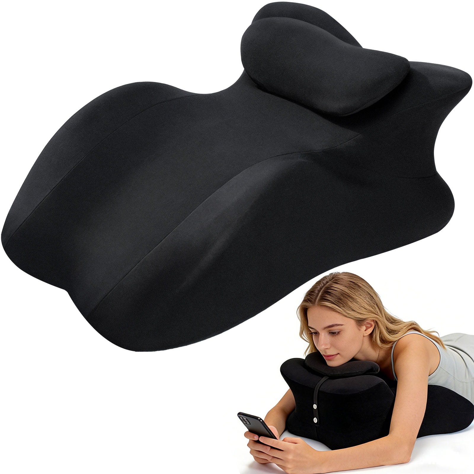 Ergonomic Memory Foam Wedge Pillow, Multi-Position Body Support Cushion for Pain Relief, Removable Washable Cover