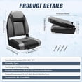 thumbnail image 2 of High Back Boat Seat Swivel Seat for Row Boat Single Black Gray Boat Seats for Pontoon Fishing Folding Chiar, 2 of 8