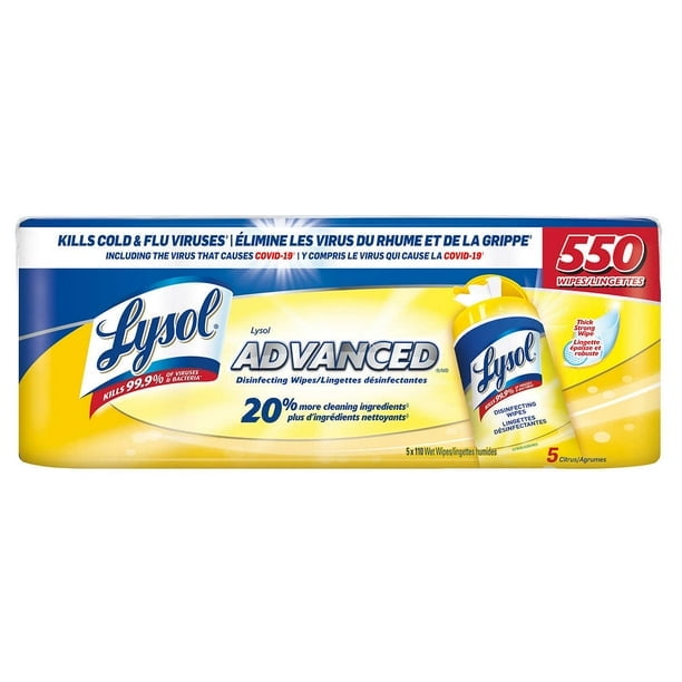 Lysol Lingettes Désinfectantes Avancées, 550 Unités