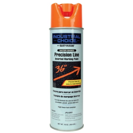( pack of 10 bottles)) Rust-Oleum M1600/M1800 Precision-Line Inverted Marking Paint 17oz Fluorescent Orange  W/B