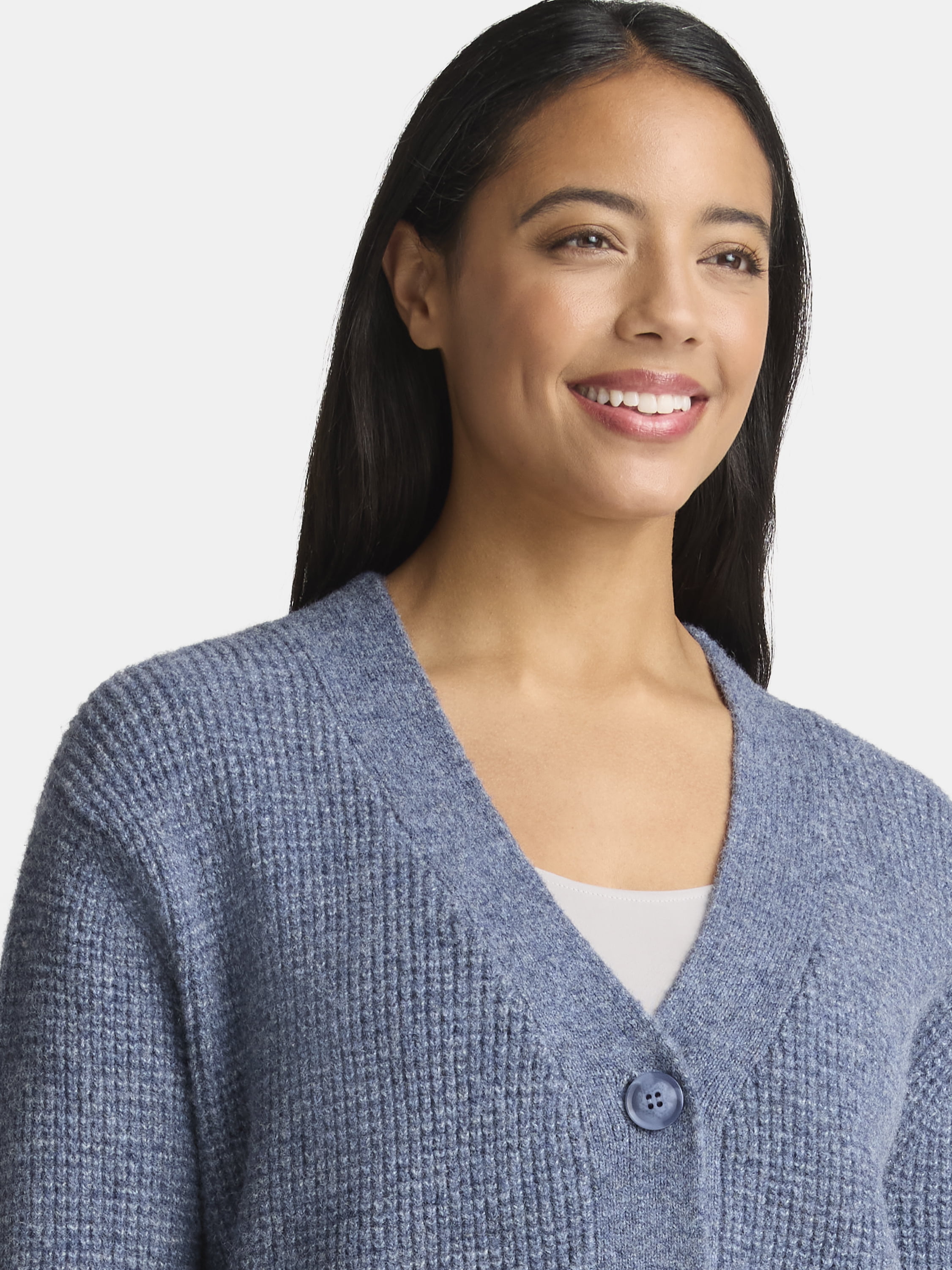 Time and Tru Women's and Women's Plus Cardigan and Pants Sweater Set, 2-Piece, Sizes XS-4X