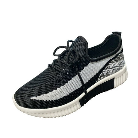 

Tangnade Ladies daily all-match casual shoes Women s Fashion Mesh Wedge Sneakers Ladies Lace Up Casual Breathable Shoes Black 40