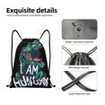 thumbnail image 4 of Sikiie Hungry Tyrannosaurus Drawstring Backpack Drawstring Bags, Draw String Back Bag for Sports, Gym, Travel, Swimming, Beach-Small, 4 of 6