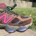 thumbnail image 3 of New Balance 9060 Men 8.5 Sneakers Shoes Rich Oak Burgundy Hi Pink, 3 of 5