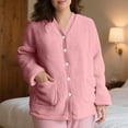 thumbnail image 4 of Censtreet Women Cardigan Fuzzy Jacket Winter Open Front Fleece Coat Outwear with Pockets, 4 of 9