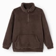 thumbnail image 6 of Xdegoge Tween Girls Fuzzy Fleece Pullover Sweater Quarter Zip Fluffy Sherpa Sweatshirt with Pockets Kids Warm Winter Outwear, Size 9-10, 6 of 6