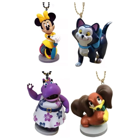 Yellow Minnie Happy Helper Hallie Hippo Figaro & Fifi Keychain Dangler Ornament New