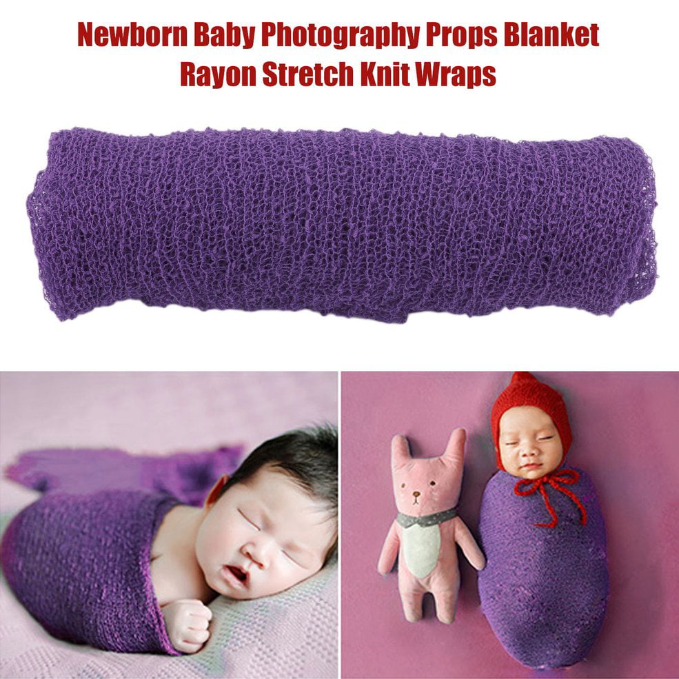 Newborn Baby Photography Props Blanket Rayon Stretch Knit Wraps 40*150cm NEW FFB 