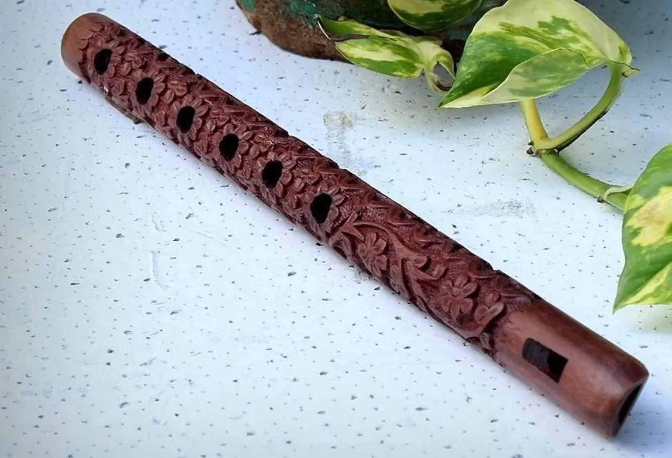 Handcrafted Wooden Flute/Bansuri Woodwind Flute Musical Mouth Instrument (Size-13 Inch Approx.)
