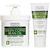 Advanced Clinicals Green Coffee Bean Cream for Firming and Moisturizing with Travel Size Cream