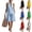 08# Light Blue, variant on Women's 2 Piece Short Sets Linen Sleeve V Neck Halter Matching Short Suit Summer Casual Oversized Outfits Blue S