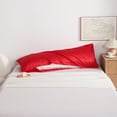 thumbnail image 2 of Flxxie Soft Cooling Body Pillowcase Cover Satin Silky Hidden Zipper 20x54 Red, 2 of 5