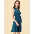 thumbnail image 3 of INSPIRE CHIC Robe Midi d'Été Sans Manches à Col en V à Boutons devant pour Femme Bleu Lac m, 3 of 5