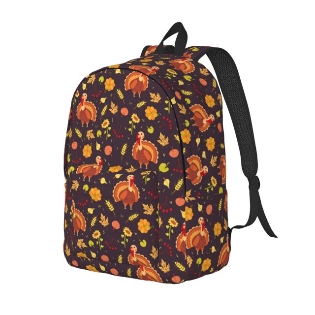 Disketp Turkey Bird Mochila de Lona Estampada, Mochila Escolar de Viaje Ligera para Estudiantes y Portátil-Medium