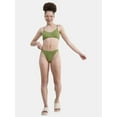 thumbnail image 4 of No Boundaries Women's Smocked High Leg Bikini Bottoms, Sizes XXS - XXL, 4 of 5